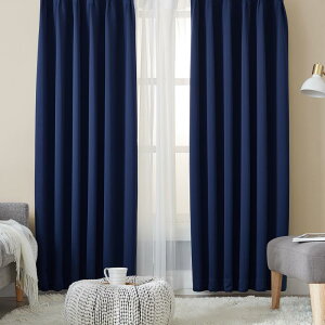 Hansleep �J�[�e�� 1���Ռ� 4���Z�b�g ��100cm��110cm �l�C�r�[ �f�M �h�� �h�� �ȃG�l ���� ���n ������� �􂦂� ���r���O�p (�J�[�e��2���E���[�X2��)