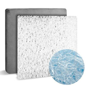 Melvint クッション 蒸れない 座布団 通気性 高反発 椅子 シート夏用 ひも付き メッシュ 疲れない お尻が痛くならない 体圧分散 座り心地いい 涼しい 車用 自宅用 (40*40*4cm・グレー)