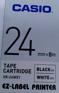 純正 カシオ ラベルライ ター ネームランド テープ 24mm XR-24WE 白地に黒文字