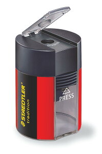 ステッドラー 鉛筆削り トラディション 蓋付きシャープナー (1穴) 鉛筆用 鋭角 23°タイプ Φ8.2mmまで対応 1個 511 005