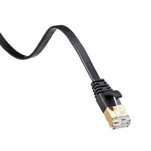 �T�����T�v���C LAN�P�[�u�� CAT7 (15m) �t���b�g �c���܂�h�~ RJ45�R�l�N�^ 10Gbps/600MHz �M�K�r�b�g �C�[�T�l�b�g�P�[�u�� �u���b�N KB-FLU7-15BK