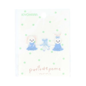 清原(KIYOHARA) プティデポーム 連続ワッペン コウサギ 約幅5.4cm×縦2.9cm 1枚入り PTM-439