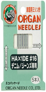 �I���K���j ORGAN NEEDLES �ƒ�p�~�V���j HA×1DE #16 �f�j��/�W�[���Y��p