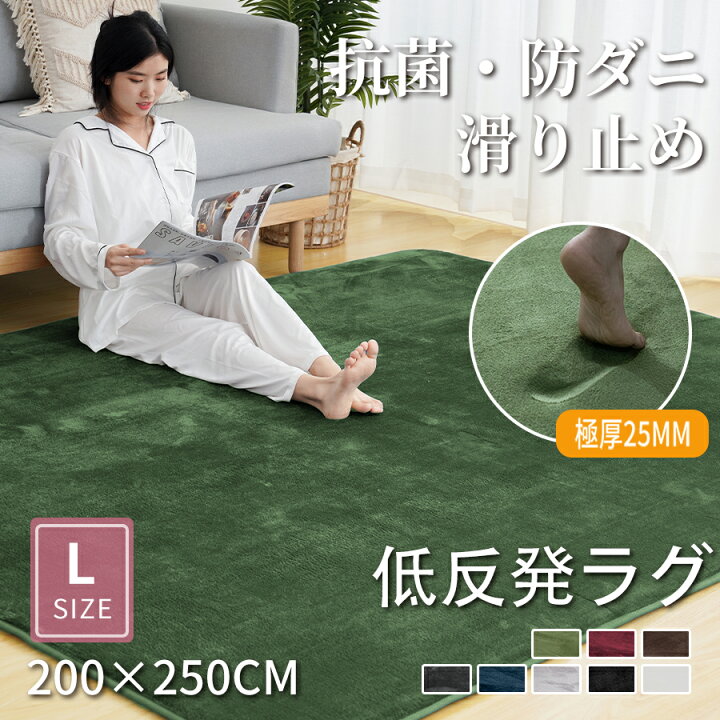 楽天市場】ラグ 低反発ラグ 厚手 3畳 200×250cm 極厚25mm カーペット 
