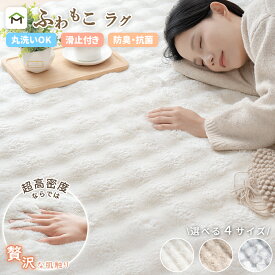 ラグ 厚手 ふわふわ 床暖房 ホットカーペット対応 2畳 3畳 洗える 滑り止め付 ラグカーペット ラグマット シャギーラグ おしゃれ 北欧 こたつ 対応 西海岸 絨毯 防音 抗菌防臭 オールシーズン 送料無料