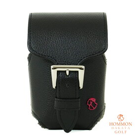 HOMMON ホンモン ゴルフ アジャスター付き距離計ケース メンズ レディース ブラック/ホワイト 黒 白 HT-ZB0769 日本製 本革 牛革 レザー レーザー距離計 スコープポーチ ゴルフ用品 ギフト プレゼント