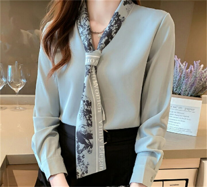 楽天市場】スカーフリボン ボウタイ ブラウス ハイブランド スカーフ  