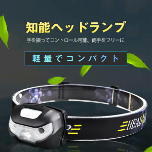 お買い物マラソン【P5倍】センサーヘッドライド LED ハイライトヘッドライト 小型 登山用 釣魚用 懐中電灯 夜間釣魚用 色選択不可 充電可能 ハイライト ジェスチャーセンサー