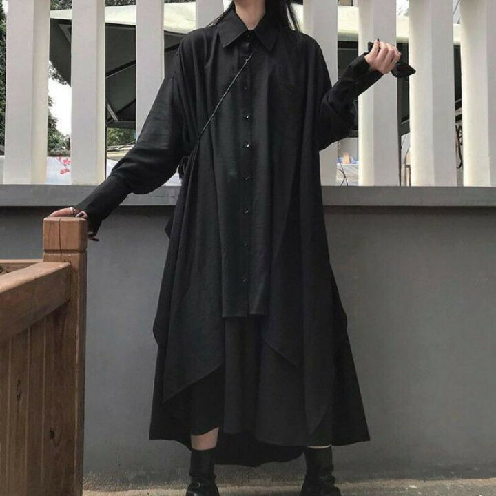 楽天市場】ロング丈 春秋 インポート シャツ ロングシャツ 2点セット 