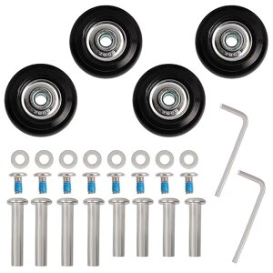 スーツケース キャスター 交換 4個セット 幅18mm 静音シリーズ キャリーケース キャスター 車輪補修用 スーツケース キャスター 交換用 タイヤ DIY 修理 キャリーケースタイヤキット 交換用 キ