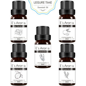 �A���}�I�C���Z�b�g 100%���� E's Aroma �G�b�Z���V�����I�C�� ���I���� 10ml 5�{�Z�b�g �v���[���g�ɍœK ���[�Y�}���[ ���x���_�[ ���[�Y�[���j�E�� �I�����W�X�E�B�[�g �x���K���b�g�E�J���u