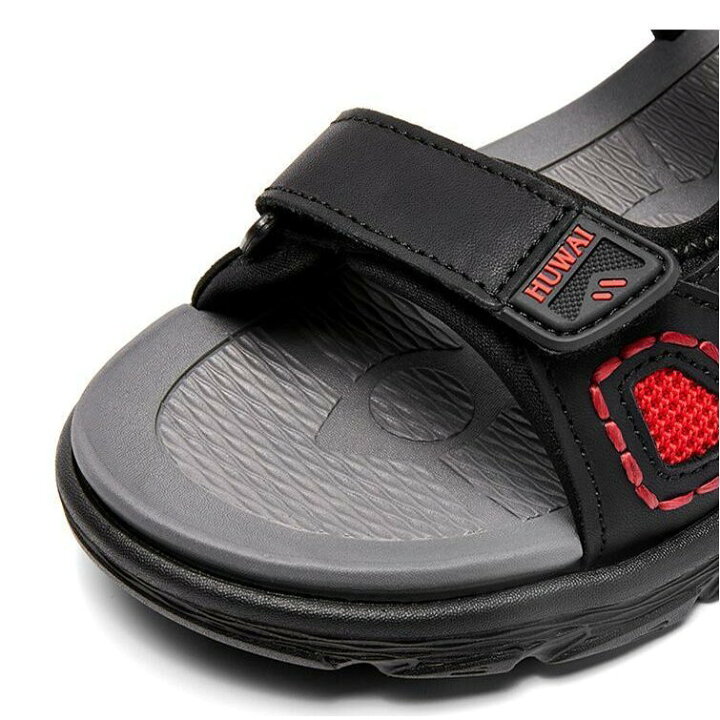 楽天市場 メンズ スポーツサンダル アウトドア サンダル 革 厚底 歩きやすい 牛革サンダル オフィス かかとあり ビーチサンダル ベルクロ 夏 職場 マジック式 Homraku 楽天市場店