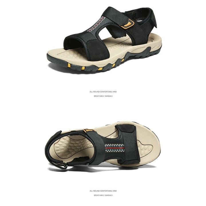 楽天市場 サンダルメンズ ビジネスサンダル 軽量 通気 革サンダル 滑り止め カジュアルシューズ クッション性 紳士サンダル カジュアルスリッパ Homraku 楽天市場店