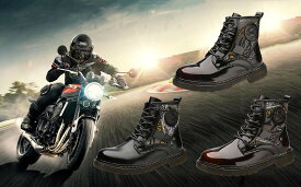 バイクブーツ オートバイ靴 ライディング シューズ プロテクター メンズ カジュアル 通気性 耐磨耗性 滑り止