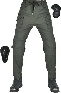 バイク用パンツ メンズ ライディングパンツ プロテクター付き ライダースパンツ 春秋 バイクズボン 防水 通気 レーシングパンツ オールシーズン ダークグリーン