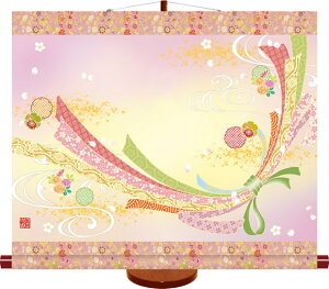 桃の節句掛もの飾り-幸福熨斗目/西尾 香悦(専用樹脂製飾りスタンド付き)節句のお祝いをより豪奢に飾る