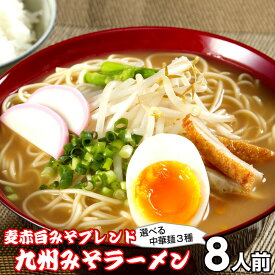 ラーメン お取り寄せ コクみそ味8人前 本格派の味噌ラーメン 3種の味噌（麦赤白） 鶏ガラとんこつだし 本場九州 メール便 飲食店 メニュー 贈答 ギフト 御中元 内祝 保存食 非常食 まとめ買い お試しセット