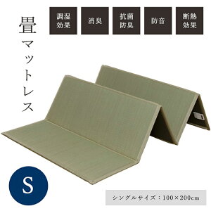 い草 ユニット マットレス 畳 置き畳 寝ござ 軽い 抗菌 防臭 消臭 防音 断熱 お手入れ簡単 使いやすい 100×200cm 自然素材 シンプル 吸湿 折りたたみ可能 アジアン モダン 快適 リビング 敷くだ