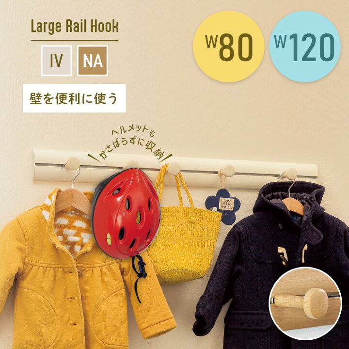楽天市場】ウォールラック 洋服掛け 壁【80cm】【120cm】ウォール 