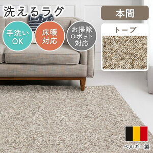 ラグ シンプル 本間 3畳 191×286 cm ホットカーペット 無地 床暖房 可愛い 長方形 手洗い 床暖 遊び毛が出にくい お掃除ロボット 対応 ラグ リビング 子供 オールシーズン 掃除 ナチュラル 家族