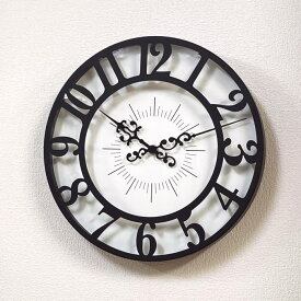 壁掛け時計 『Gisel ジゼル』ブラック 掛け時計 アンティーク おしゃれ 見やすい 非電波