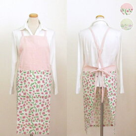 【スーパーSALE】【セール】 エプロン pea pod 『エアリービオラ』ピンク イエロー 無地 花柄 ツートン おしゃれ レディース調理用エプロン 母の日 誕生日 プレゼント