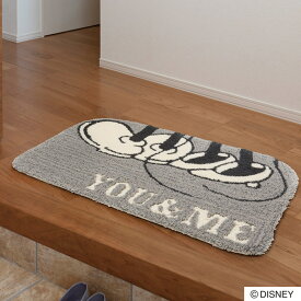 玄関マット 室内 ディズニー ミッキーマウス 50×80cm 『ミッキー ユーアンドミーマット』 グレー おしゃれ
