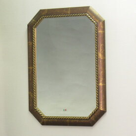 鏡 壁掛け　イタリア製　八角ミラー　808416 ゴールドロープ 壁掛け鏡(壁掛けミラー/ウォールミラー)