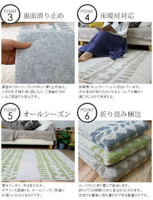 ラグマットデニム調キルティング洗えるラグ『モル』130×185cm滑り止めホットカーペット対応