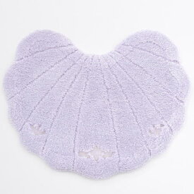 トイレマット 60×75cm 『ルソンドラメール』シェル型 おしゃれ ラメ ホワイト ブルー グレー ネイビー ラベンダー