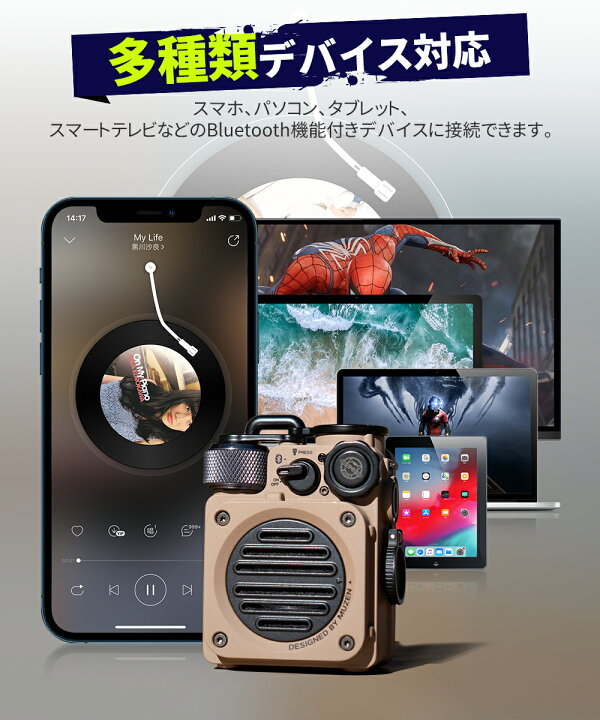 楽天市場 ポイント5倍 正規代理店 Muzen ミューゼン Wild Mini ワイルドミニ Bluetoothスピーカー 高音質 かっこいい ブルートゥース スピーカー テレビ 手元スピーカー Pc 防水 マイク 軽量 コンパクト Ipx5防水 アウトドア キャンプ 車内泊 Honest