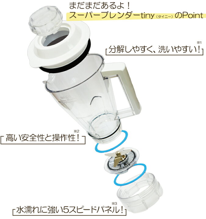 楽天市場】【ロックアイス刃 大容器】スーパーブレンダー tiny 