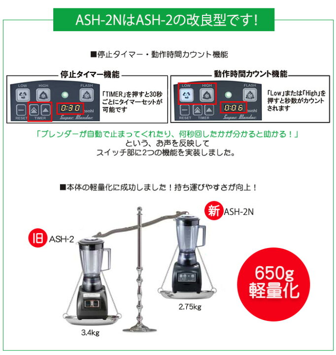 楽天市場】スーパーブレンダー ASH-2N アサヒ ブレンダー 旭 
