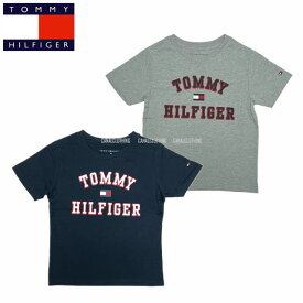 TOMMY HILFIGERKID'S T-SHIRTトミーヒルフィガーキッズサイズプリントTシャツグレー ネイビートミヒル、トミー
