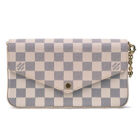 【中古】ヴィトン ダミエアズール ポシェットフェリシー N63106 ホワイト RFID反応あり、Louis Vuitton Damier Azul Pochette Félicie N63106 White There was an RFID response