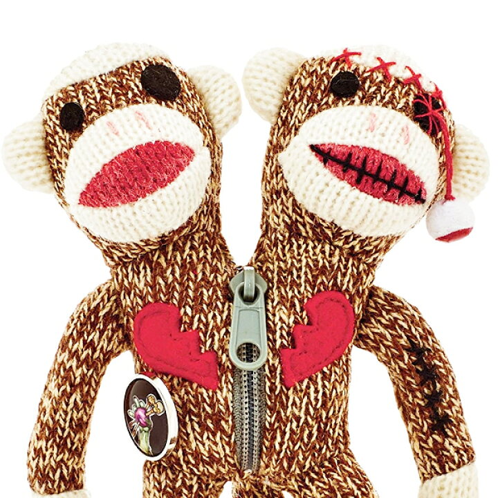 楽天市場 ゾンビ ソックモンキー Sock Monkey ぬいぐるみ 靴下のお猿さんがゾンビに 2ヘッドゾンビ サル 猿 編みぐるみ約15cm キッズ 子供 男の子 女の子ハロウィン キッズ Honeydo