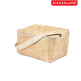 【メール便可】KIKKERLAND キッカーランド ウィッカー ランチボックス バッグ ピクニックバスケットのデザインの保冷可能なバッグ500mlのペットボトルが4本入るサイズ マチ広 お弁当袋 ピクニック 雑貨 エコバッグ クーラーバッグ NEW