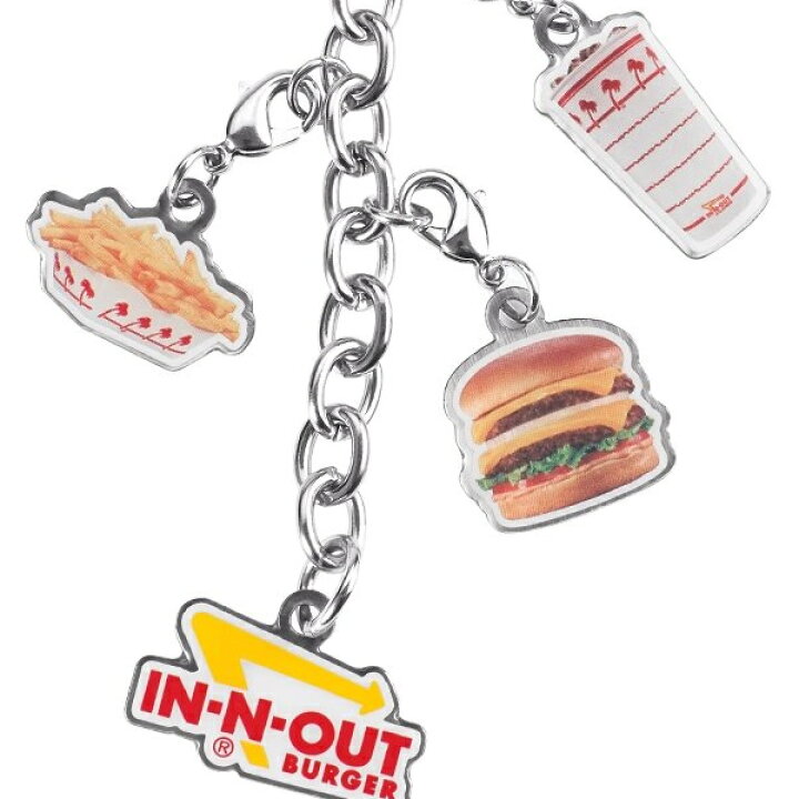 楽天市場】【メール便可】In-N-Out Burger イン・アンド・アウト バーガー 3つのメニューとロゴのチャーム付きキーホルダー キーチェーン  取り外し可能 アメリカ 西海岸 カリフォルニアで人気のハンバーガーショップのグッズです : HoneyDo