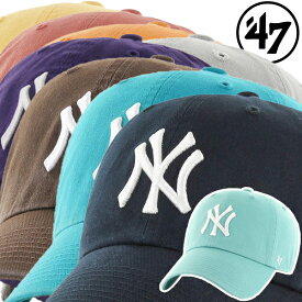 47 キャップ '47 フォーティーセブン ヤンキース MLB クリーンナップ キャップ ニューヨーク ヤンキース NY デカロゴ ラージロゴ フォーティセブン 帽子 野球帽 9カラー サイズ調節可能 日焼け対策に！男女兼用 メンズ/レディース NEW