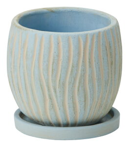 【TD369】ヴァーグポット(Mサイズ)ブルー☆アンティーク調のオシャレな植木鉢♪