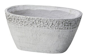 【GF4588】ロシュオーバル グレー☆オシャレなグラスファイバー製の植木鉢♪