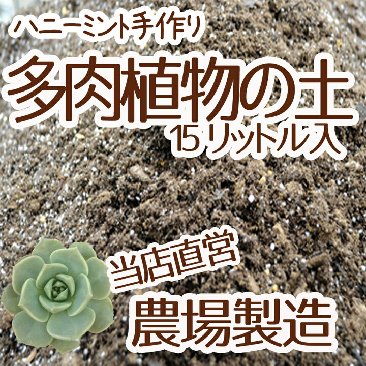 楽天市場 当店農場生産 多肉植物 セダムの土 15リットル入1袋 多肉植物が元気に育つ ハニーミント