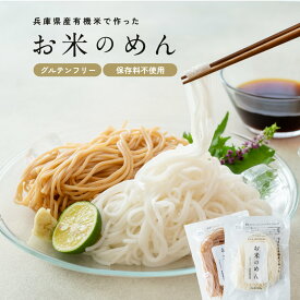 お米のめん 米麺 [ 白米麺／玄米麺 100g ]【メール便送料無料】100%有機米使用 無農薬栽培 グルテンフリー ヴィーガン プラントベース 米めん うどん そうめん パスタ オーガニック