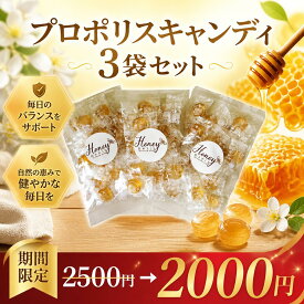 マラソン期間中2500円→2000円 ＼ランキング1位獲得／プロポリスキャンディ 3個セット お歳暮 ギフト プロポリス のど飴 キャンディ キャンディー はちみつ プロポリスキャンディー 美味しい 飴 蜂蜜 ハチミツ 喉 ケア はちみつあめ はちみつ 喉の痛み