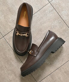 ＼期間限定クーポン配布中♪／靴 シューズ オフィス きれいめ ローファー 厚底 ローヒール 合皮 ビット マニッシュ レディース Honeys ハニーズ ボリュームローファー