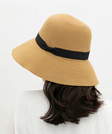 SALE 帽子 ハット つば広帽 ウォッシャブル サイズ調整 リボン UVカット ポケッタブル フェミニン 夏 白 レディース セール Honeys ハニーズ 洗えてたためるつば広帽