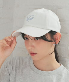 帽子 キャップ ハート ロゴ 刺繍 綿100％ ツイル素材 サイズ調整 ガーリー オールシーズン 白 黒 レディース Honeys ハニーズ ハートロゴキャップ