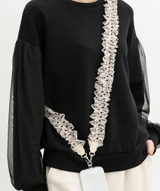 【10%OFFクーポン配布中♪】SALE ストラップ スマホストラップ ネックストラップ ハート チュール フリル 長め レディース セール Honeys ハニーズ ハートチュールストラップ