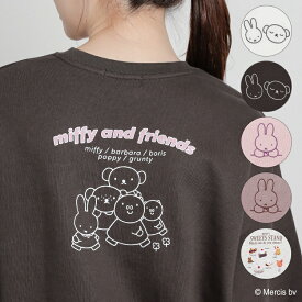 【最大822円OFF！9/14 1:59まで】SALE トップス スウェット 長袖 ゆるトップス ミッフィー キャラクター ゆったり プリント 刺繍 綿 裏毛 レディース セール Honeys ハニーズ ミッフィー／ゆるトップス