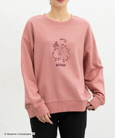 【最大2000円OFFクーポン♪】トップス スウェット 長袖 ゆるトレーナー ムーミン キャラクター プリント 刺繍 裏毛 綿 ゆったり レディース Honeys ハニーズ ムーミン／ゆるトレーナー